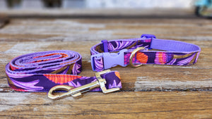 Purple Petals Dog Lead